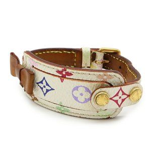LOUIS VUITTON Monogram Multicolore Porte Address Bracelet Bangle with Ribbon ...